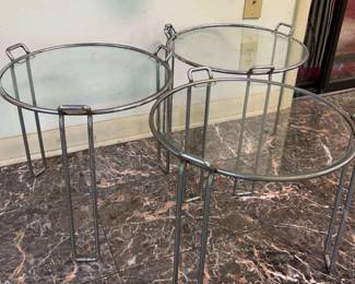 Trio of MCM Saporiti Nesting Side Tables