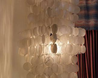 001 Verner PantonStyle MCM Capiz Shell Chandelier