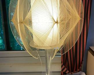 MidCentury Acrylic And Nylon String Table Lamp