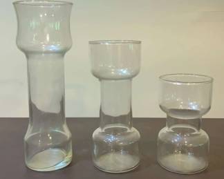 Vintage Pyrex Clear Glass Dumbell Vases