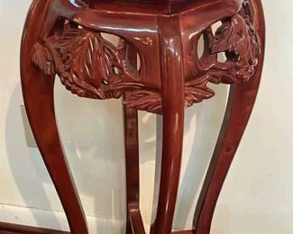 Rosewood And Marble Plant Stand Lot 1 Of 2