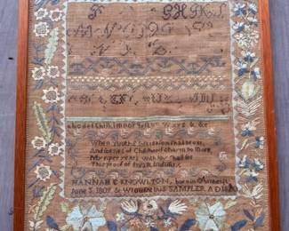 1820 Amherst Massachusetts Sampler