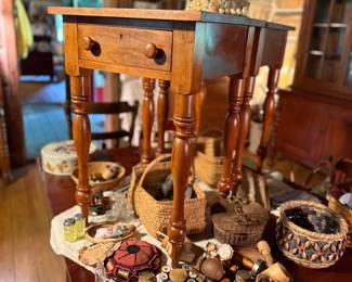 Pair of Walnut One Drawer stands