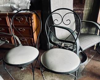 Wrought Iron Outdoor Bistro Chairs