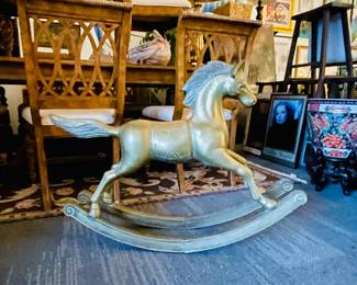 Brass Rocking Horse from the Maytag Estate