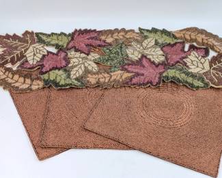 BEADED TABLE MAT LINEN TABLE PLACEMATS