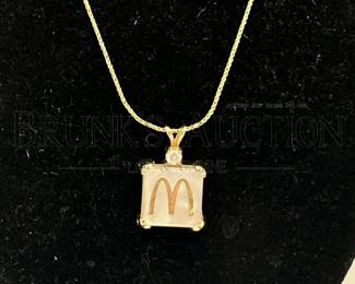MCDONALDS NOSTALGIA JEWELRY NECKLACE 14K DIAMDOND FINE JEWELRY