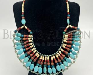 FETISH NECKLACE COLLAR BEADING TRIBAL JEWELRY