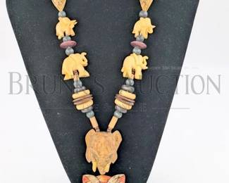 LION SAFARI TRIBAL NECKLACE LARGE BEADS