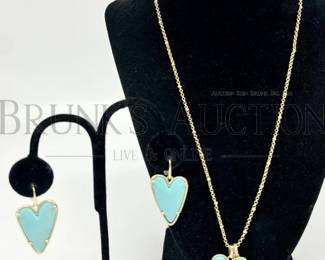 HEART EARRINGS AND NECKLACE