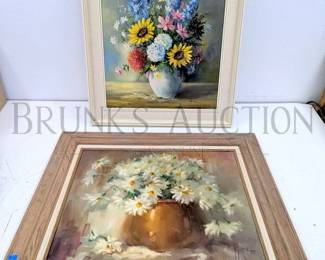 FLORAL PAINTINGS IN FRAMES
