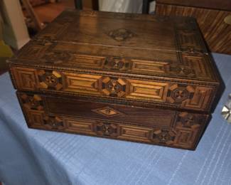 Amazing inlaid writing box