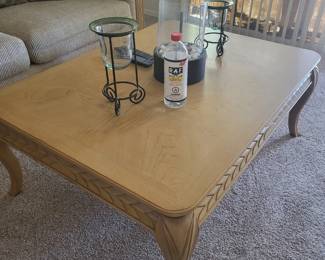coffee table and two in tables match the love seat and couch