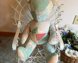 Metal chair, does not include teddy bear