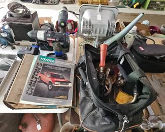 Car Manuals, Loaded Tool Bags, Drills