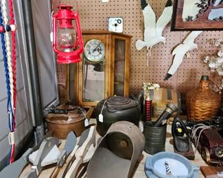 Old Kettles, Lantern, Metal Seaguls, Bar Items