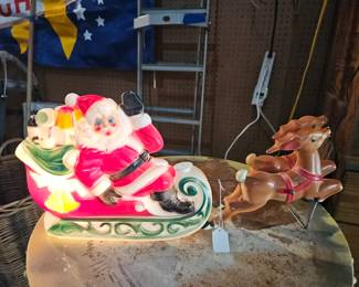 1950's Light Up Santa & Deer