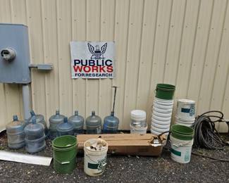 5 gallon Plastic Water Jugs, Mud Buckets