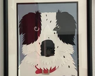 COLLIE FRAMED ART BY BIGWOOD