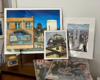 PRINT OF COLUMBUS MURIAL BY ARTIST THAT PAINTED MURAL TYLER KAY, COURTHOUSE DOME PAINTING, TWIN TOWERS PHOTO, LIFE MAGAZINES