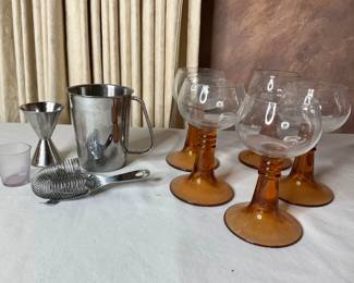 Amber Stemmed Wine Glasses and More