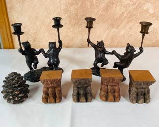 Bronze Bear Candelabras