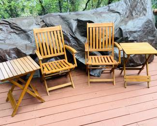 Folding Wood Chairs & Side Tables