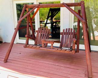 Rustic Patio Double Swing