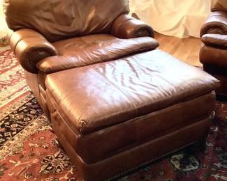 Leather Chair and Ottoman
