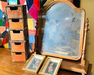 Antique Dresser Mirror and More Decor