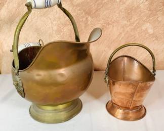 Antique Copper Coal Scuttle