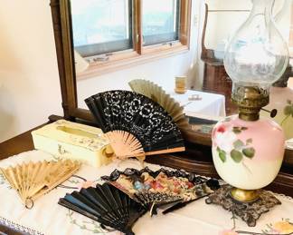 Hand Painted Oil Lamp & More