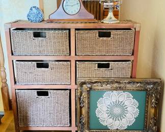 Wood Wicker Storage
