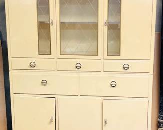 German Art Deco Wood Kitchen Pantry Cabinet