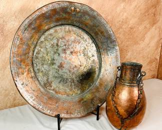 Copper Water Jug and Platter