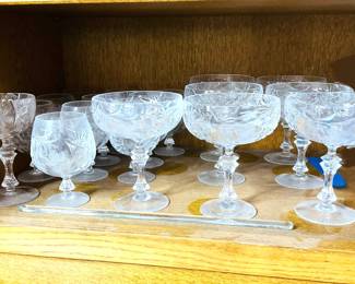 Crystal Martini and Brandy Glasses