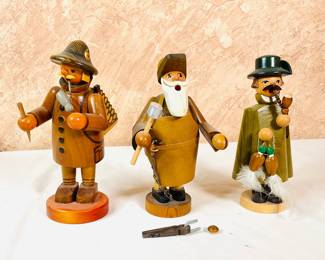 Three German Wood Incense Smokers