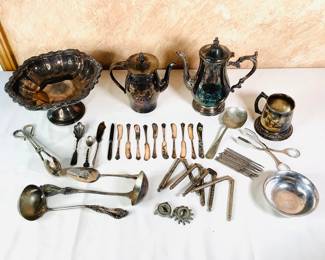 Silverplate Kettles, Centerpiece and More