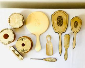 Pearlescent Celluloid Vanity Items