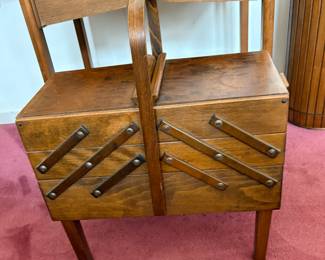 Strommen Bruk Norway 3 tier accordion sewing box