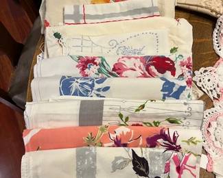 Vintage 1940's - 1950's tablecloths.