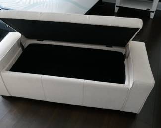 Cream color storage bench