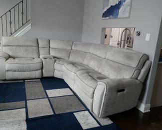 Contempo Light Gray Power Reclining Sectional Sofa