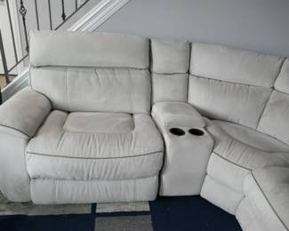 Contempo Light Gray Power Reclining Sectional Sofa