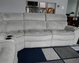 Contempo Light Gray Power Reclining Sectional Sofa