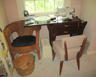 upstairs White sewing machine