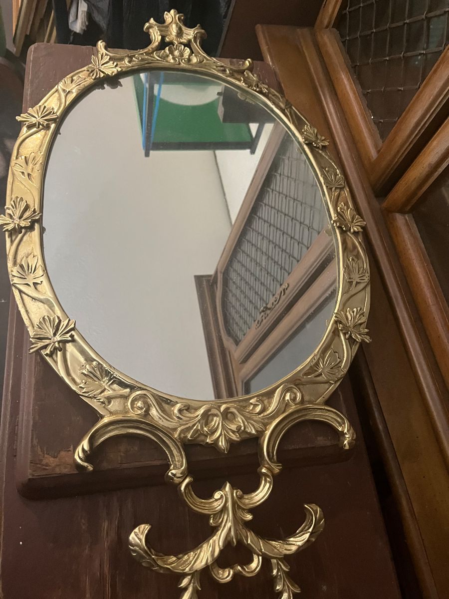 Vintage gold brass mirror