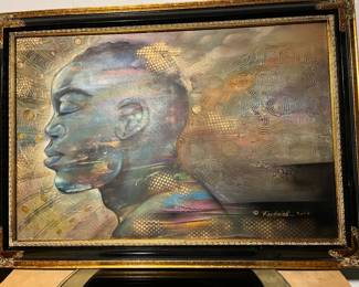 Famous artist Rodrick Vines signed oil painting