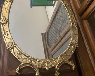 Vintage gold brass mirror