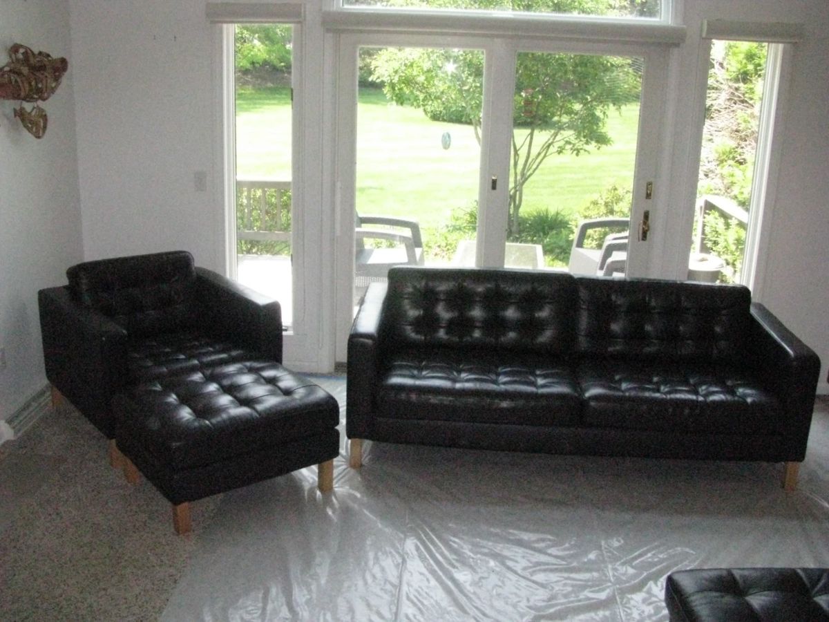 Ikea Chair with ottoman and sofa